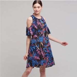 {ANTHRO} Maeve Elie Open Shoulder Floral Dress